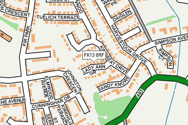FK13 6RF map - OS OpenMap – Local (Ordnance Survey)