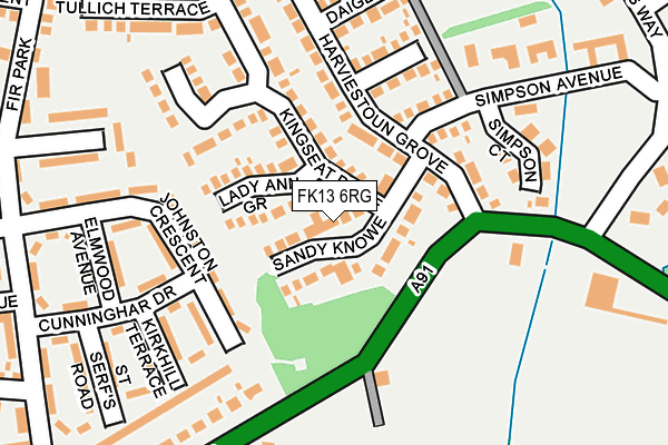 FK13 6RG map - OS OpenMap – Local (Ordnance Survey)