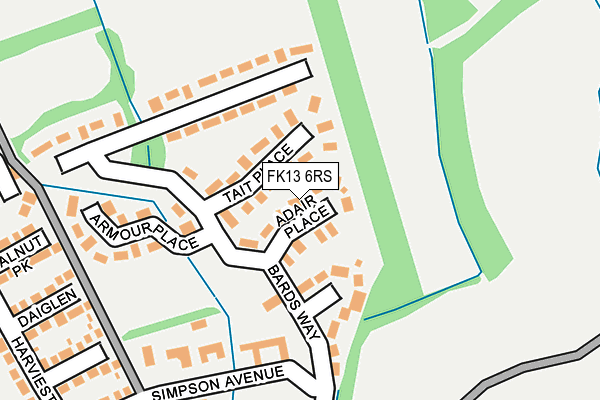 FK13 6RS map - OS OpenMap – Local (Ordnance Survey)