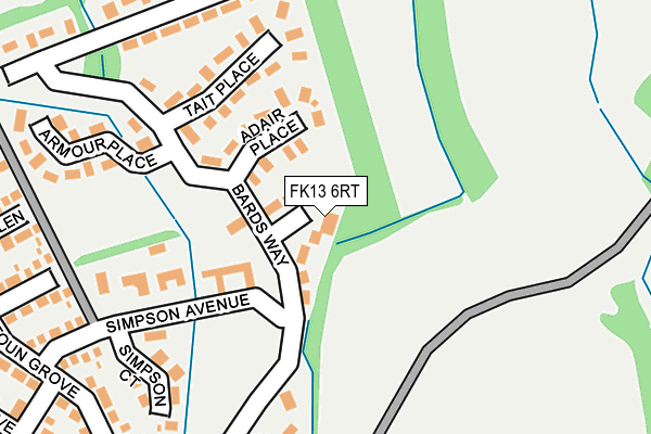 FK13 6RT map - OS OpenMap – Local (Ordnance Survey)