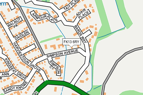 FK13 6RY map - OS OpenMap – Local (Ordnance Survey)