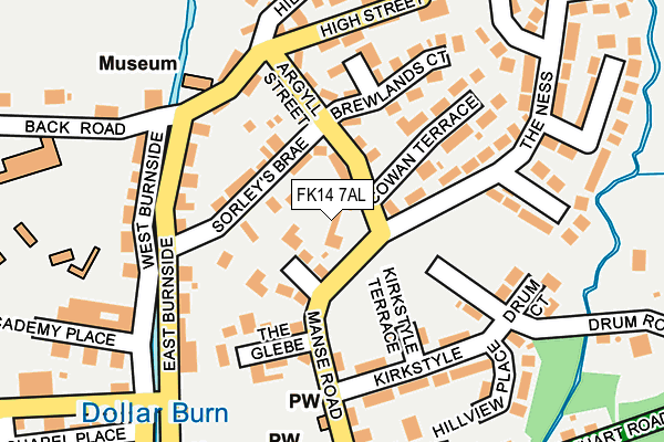 FK14 7AL map - OS OpenMap – Local (Ordnance Survey)