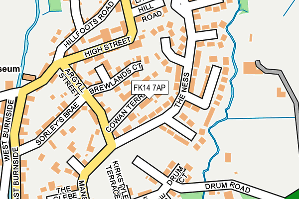 FK14 7AP map - OS OpenMap – Local (Ordnance Survey)