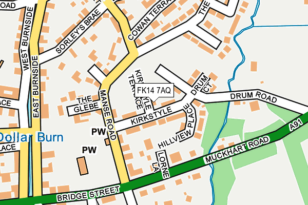 FK14 7AQ map - OS OpenMap – Local (Ordnance Survey)