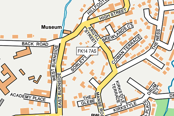 FK14 7AS map - OS OpenMap – Local (Ordnance Survey)