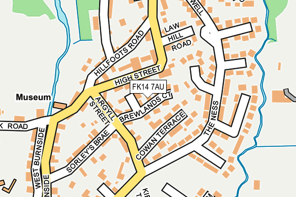 FK14 7AU map - OS OpenMap – Local (Ordnance Survey)