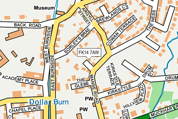 FK14 7AW map - OS OpenMap – Local (Ordnance Survey)