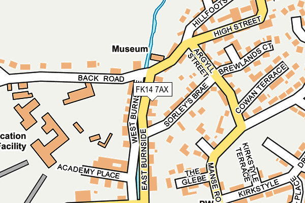 FK14 7AX map - OS OpenMap – Local (Ordnance Survey)