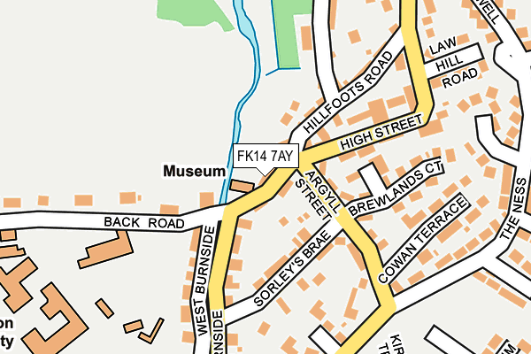 FK14 7AY map - OS OpenMap – Local (Ordnance Survey)