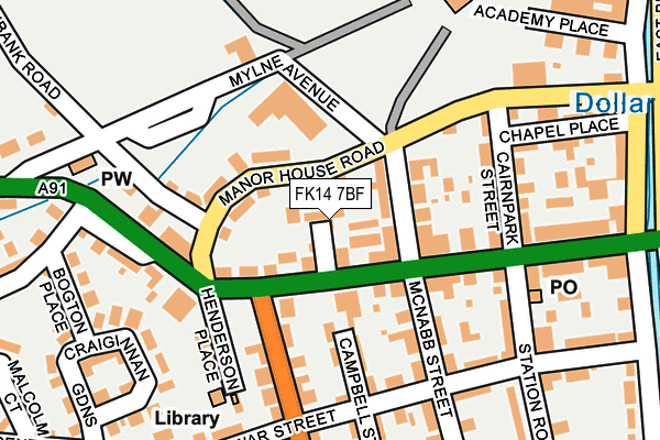 FK14 7BF map - OS OpenMap – Local (Ordnance Survey)