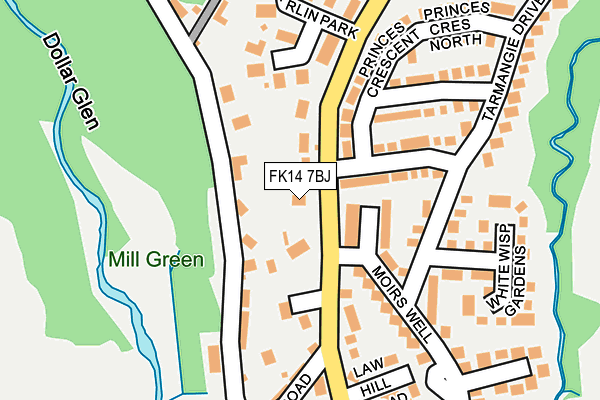 FK14 7BJ map - OS OpenMap – Local (Ordnance Survey)