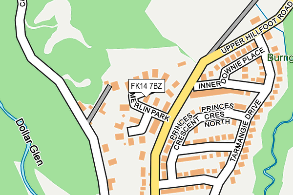 FK14 7BZ map - OS OpenMap – Local (Ordnance Survey)
