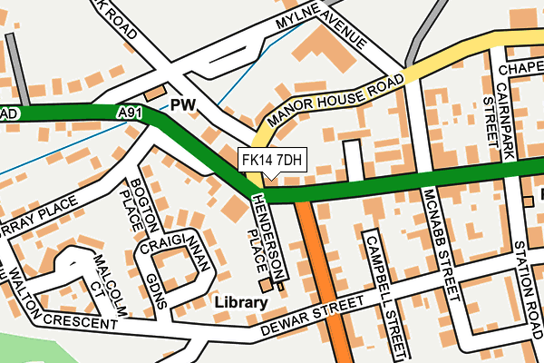 FK14 7DH map - OS OpenMap – Local (Ordnance Survey)