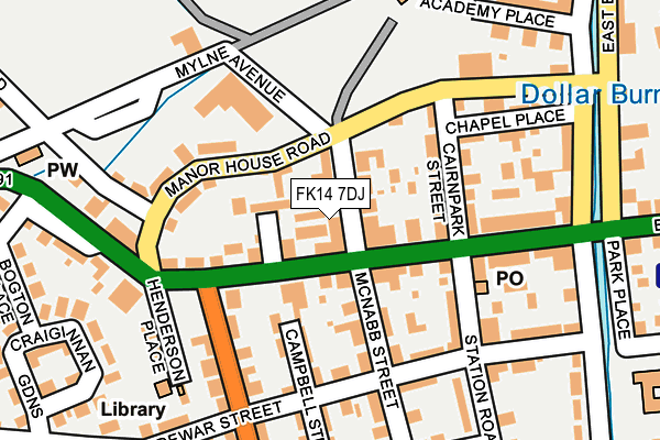 FK14 7DJ map - OS OpenMap – Local (Ordnance Survey)