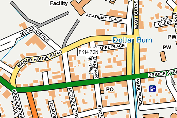 FK14 7DN map - OS OpenMap – Local (Ordnance Survey)