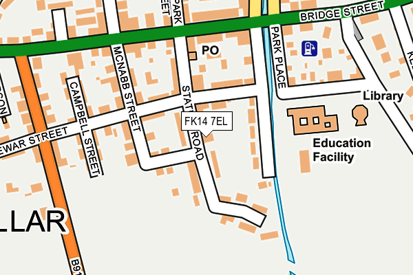 FK14 7EL map - OS OpenMap – Local (Ordnance Survey)