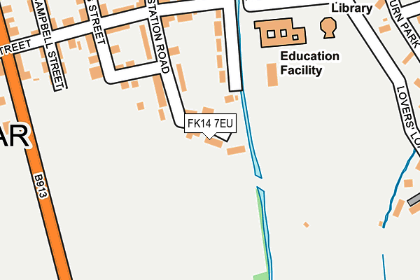 FK14 7EU map - OS OpenMap – Local (Ordnance Survey)