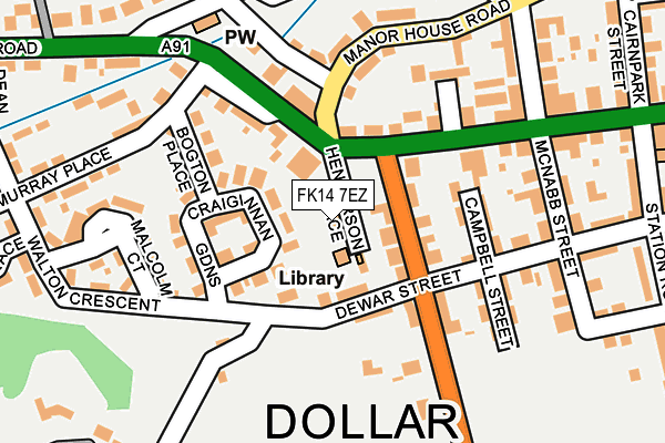 FK14 7EZ map - OS OpenMap – Local (Ordnance Survey)