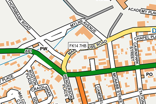 FK14 7HB map - OS OpenMap – Local (Ordnance Survey)