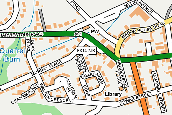 FK14 7JB map - OS OpenMap – Local (Ordnance Survey)