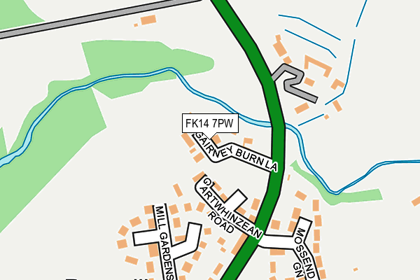 FK14 7PW map - OS OpenMap – Local (Ordnance Survey)