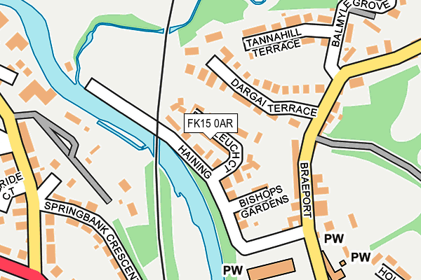 FK15 0AR map - OS OpenMap – Local (Ordnance Survey)