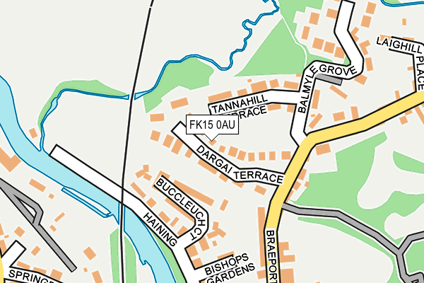 FK15 0AU map - OS OpenMap – Local (Ordnance Survey)