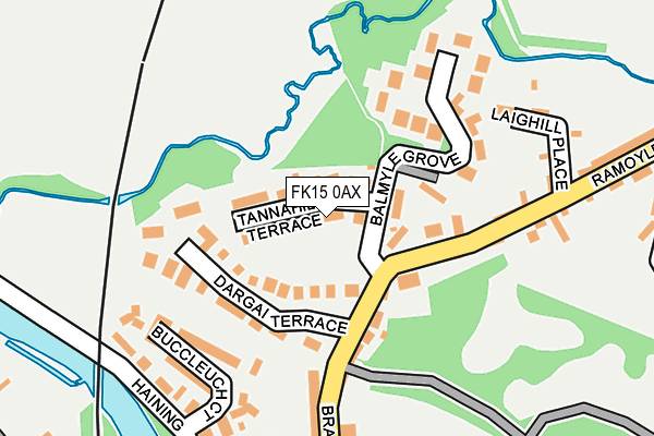 FK15 0AX map - OS OpenMap – Local (Ordnance Survey)