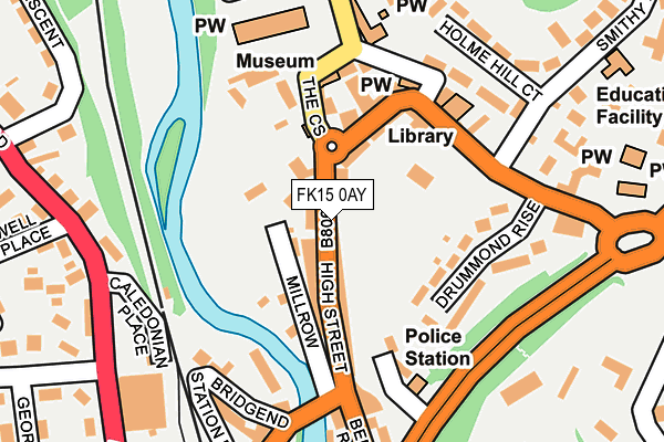 FK15 0AY map - OS OpenMap – Local (Ordnance Survey)