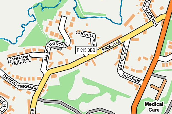FK15 0BB map - OS OpenMap – Local (Ordnance Survey)