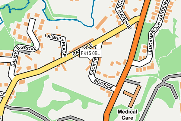 FK15 0BL map - OS OpenMap – Local (Ordnance Survey)