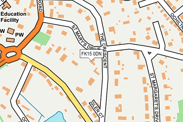 FK15 0DN map - OS OpenMap – Local (Ordnance Survey)