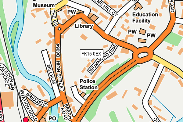 FK15 0EX map - OS OpenMap – Local (Ordnance Survey)