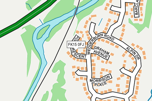 FK15 0FJ map - OS OpenMap – Local (Ordnance Survey)
