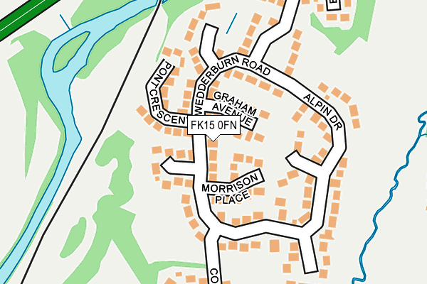 FK15 0FN map - OS OpenMap – Local (Ordnance Survey)