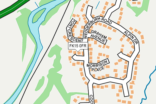 FK15 0FR map - OS OpenMap – Local (Ordnance Survey)