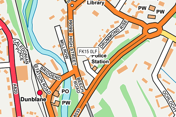 FK15 0LF map - OS OpenMap – Local (Ordnance Survey)