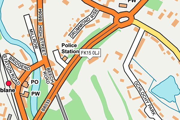 FK15 0LJ map - OS OpenMap – Local (Ordnance Survey)