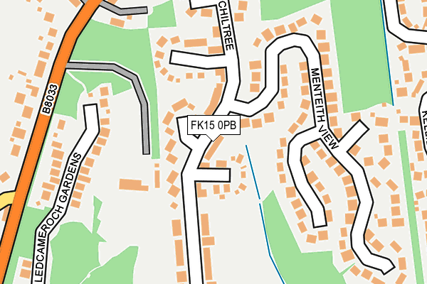FK15 0PB map - OS OpenMap – Local (Ordnance Survey)