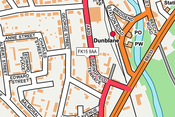 FK15 9AA map - OS OpenMap – Local (Ordnance Survey)