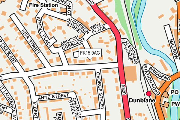 FK15 9AG map - OS OpenMap – Local (Ordnance Survey)