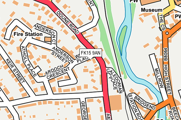 FK15 9AN map - OS OpenMap – Local (Ordnance Survey)