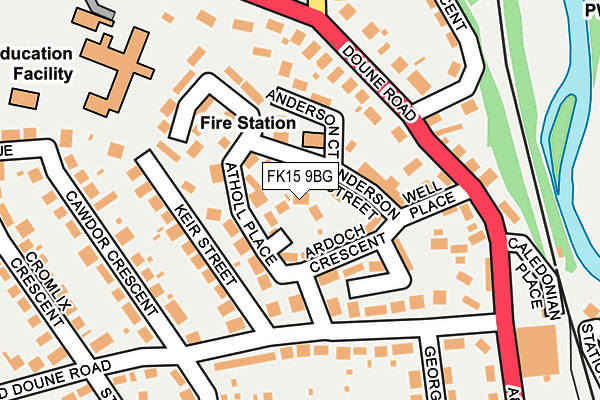 FK15 9BG map - OS OpenMap – Local (Ordnance Survey)