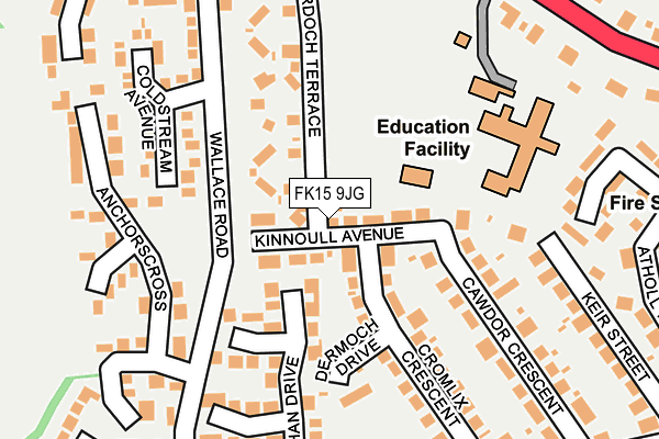 FK15 9JG map - OS OpenMap – Local (Ordnance Survey)