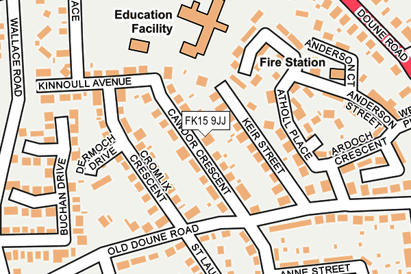 FK15 9JJ map - OS OpenMap – Local (Ordnance Survey)