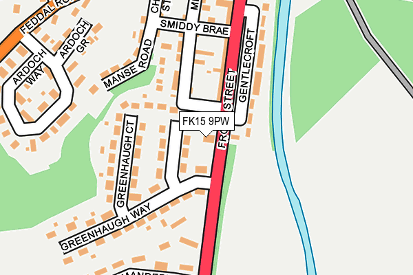 FK15 9PW map - OS OpenMap – Local (Ordnance Survey)