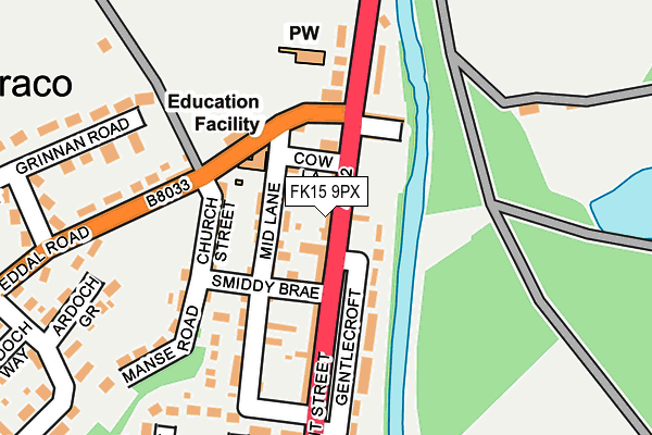 FK15 9PX map - OS OpenMap – Local (Ordnance Survey)