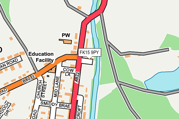 FK15 9PY map - OS OpenMap – Local (Ordnance Survey)