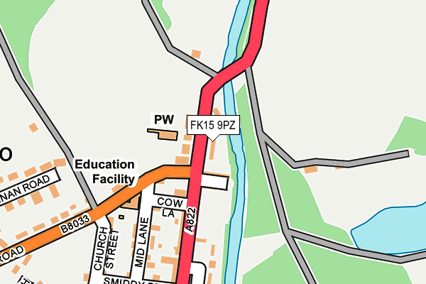 FK15 9PZ map - OS OpenMap – Local (Ordnance Survey)
