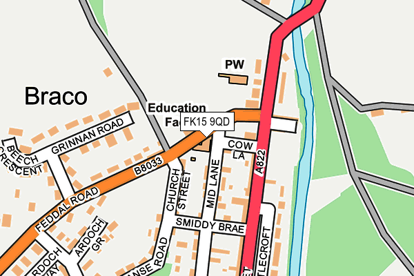 FK15 9QD map - OS OpenMap – Local (Ordnance Survey)